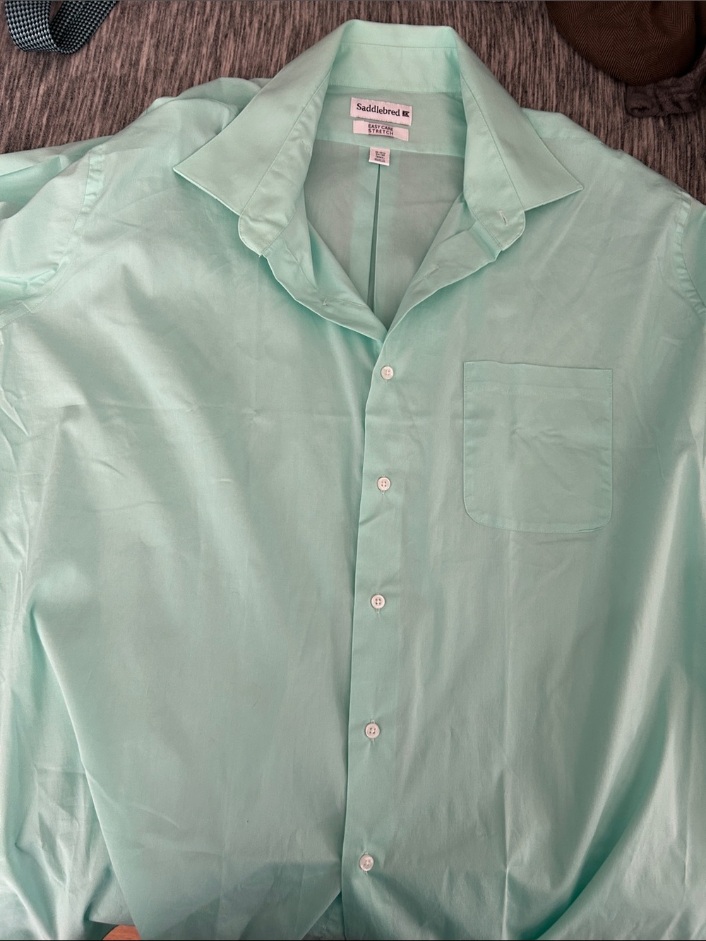 Saddlebred Light Mint Green Long Sleeve Dress Shirt come with tie